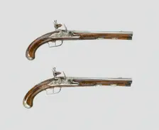 Flintlock Holster Pistol (One of a Pair), France, 1720. Creator: Unknown