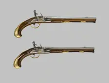 Flintlock Holster Pistol (One of a pair), Liège, 1720/30. Creator: Johann Jacob Behr