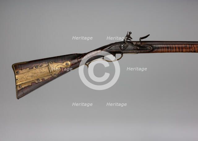 Flintlock Longrifle, American, York County, Pennsylvania, ca. 1770. Creator: George Schreyer.