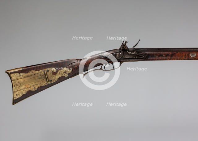 Flintlock Longrifle, American, Pennsylvania, York County, ca. 1795. Creator: George Schreyer.