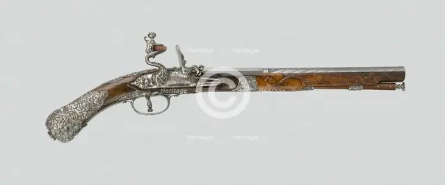 Flintlock Pistol, Brescia, 1670/80. Creators: Vincenzo Marini, Lazzarino.