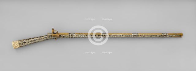 Flintlock Rifle, Caucasian, Kubachi, Dagestan, ca. 1800-1850. Creator: Unknown.