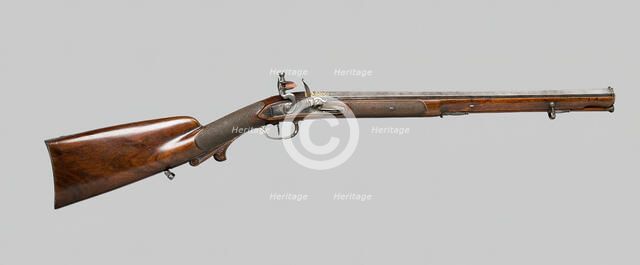 Flintlock Rifle, France, northeastern, c. 1800/04. Creators: Unknown, Nicholas Noel Boutet, Manlfre.