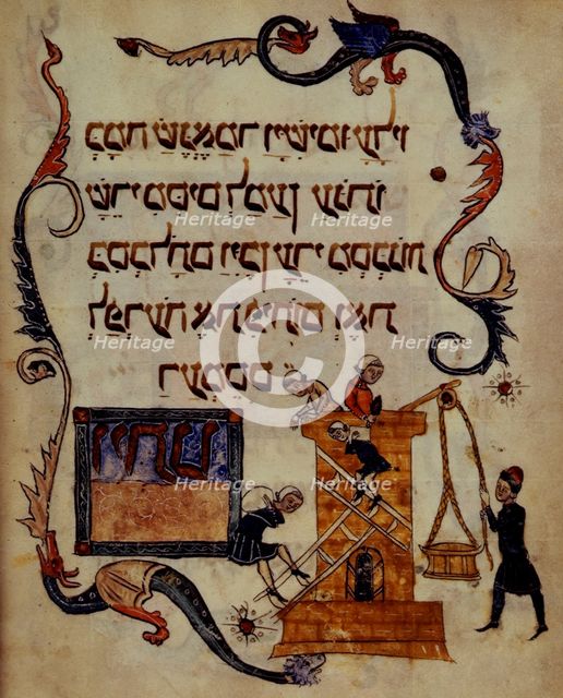 FLIP - The Hebrews building cities for Pharoah, 14th century. Creator: Unknown.