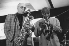 Flip Phillips and Joe Wilder, The March of Jazz, Clearwater Beach, Florida, 1997. Creator: Brian Foskett