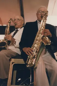 Flip Phillips and Jerry Jerome, The March of Jazz, Clearwater Beach, Florida, 1997. Creator: Brian Foskett