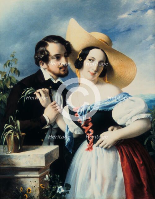 'Flirt', 1841. Artist: Miklos Barabas