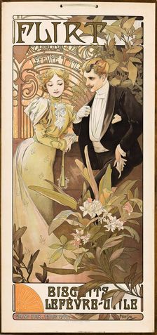 Flirt - Biscuits Lefèvre-Utile, 1900. Creator: Alphonse Mucha