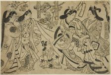 Flirtation under the Cherry Tree, c. 1684/98. Creator: Sugimura Jihei
