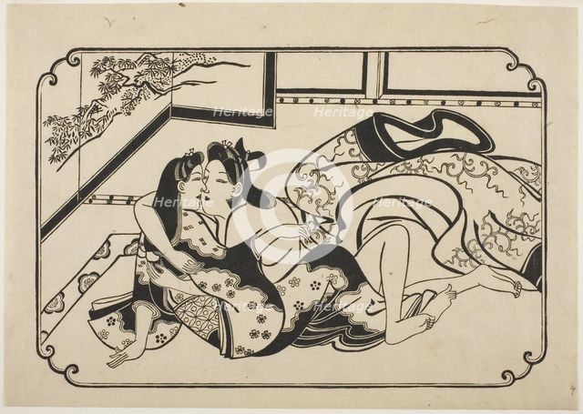 Flirting Lovers, c. 1673/81. Creator: Hishikawa Moronobu.