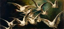 Flock of Geese, ca. 1883. Creator: Elizabeth Nourse