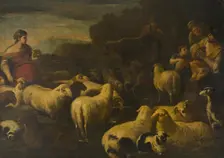 Flock of Sheep, 1677. Creator: Luca Giordano
