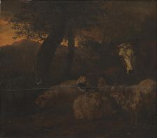 Flock of Sheep in a Wood, 1638-1673. Creator: Jacob van der Does the Elder