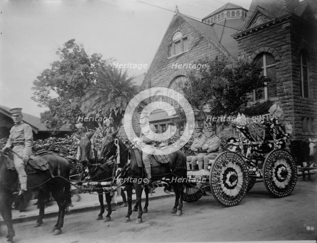 Float representing Fort Shafter, Floral Parade, Honolulu, 1910. Creator: Bain News Service.