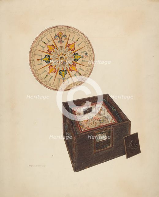 Floating Compass, c. 1938. Creator: Archie Thompson.