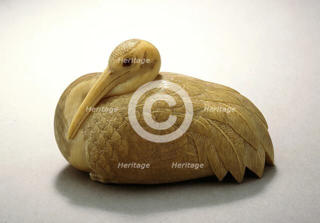 Floating Crane, Mid- to late 19th century. Creator: Kaigyokusai Masatsugu.