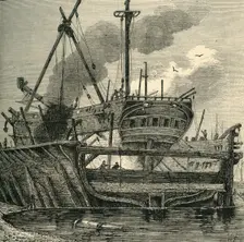 Floating Dock, Deptford (1820) (c1878). Creator: Unknown