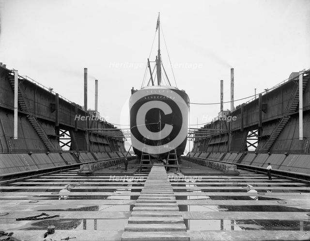 Floating dry dock, Algiers, Louisiana, ca 1903. Creator: Unknown.