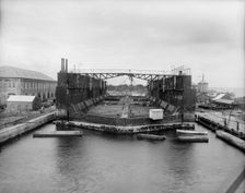 Floating dry dock, Pensacola, Fla., between 1900 and 1910. Creator: Unknown