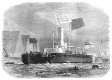 Floating of H.M. twin-screw ironclad monitor, Glatton, 1871. Creator: Unknown