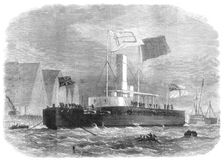 Floating of H.M. twin-screw ironclad monitor, Glatton, 1871. Creator: Unknown