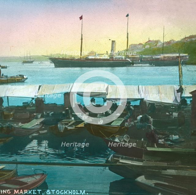 Floating Market, Stockholm, Sweden, late 19th-early 20th century. Creator: Fradelle & Young.