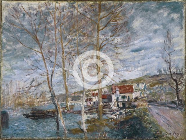 Flood at Moret (Inondation à Moret), 1879. Artist: Sisley, Alfred (1839-1899)