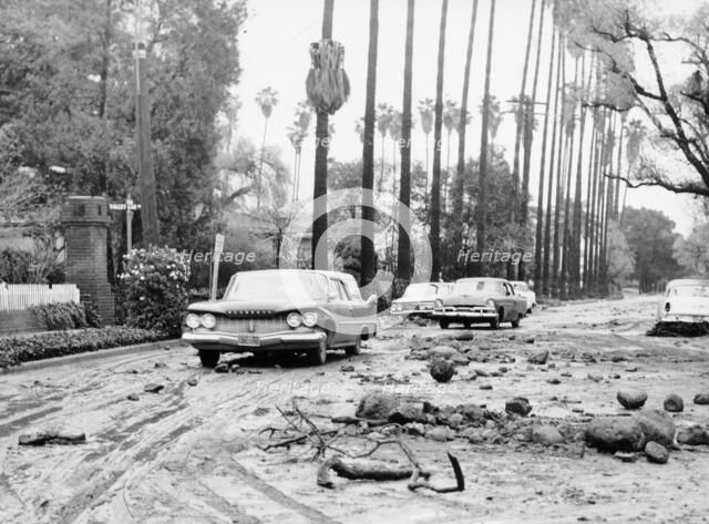 Flood damaged street, Los Angeles, California, USA, c1960. Artist: Unknown