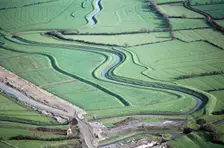 Flood defences alongside the Congresbury Yeo River, Phipps Bridge, North Somerset, 1970 Artist: Jim Hancock