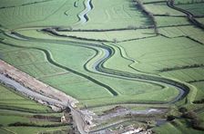 Flood defences alongside the Congresbury Yeo River, Phipps Bridge, North Somerset, 1970 Artist: Jim Hancock