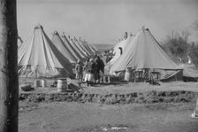 Flood refugee encampment at Forrest City, Arkansas, ca. 1937. Creator: Walker Evans