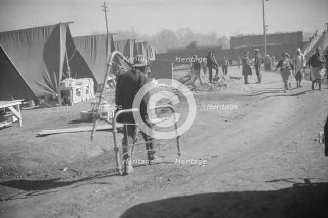 Flood refugee encampment at Forrest City, Arkansas, ca. 1937. Creator: Walker Evans.