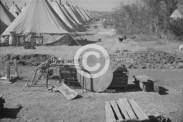 Flood refugee encampment at Forrest City, Arkansas, ca. 1937. Creator: Walker Evans.