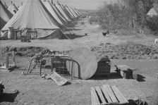 Flood refugee encampment at Forrest City, Arkansas, ca. 1937. Creator: Walker Evans