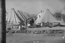 Flood refugee encampment at Forrest City, Arkansas, ca. 1937. Creator: Walker Evans