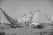 Flood refugee encampment at Forrest City, Arkansas, ca. 1937. Creator: Walker Evans