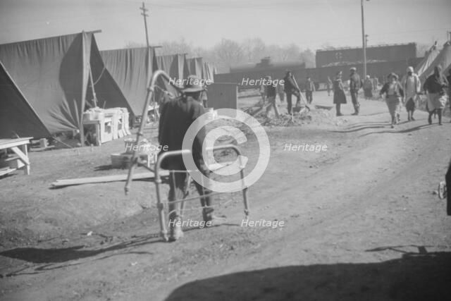 Flood refugee encampment at Forrest City, Arkansas, ca. 1937. Creator: Walker Evans.
