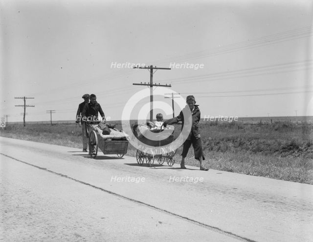 Flood refugees four miles out of Memphis, Texas, 1937. Creator: Dorothea Lange.