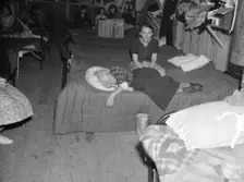 Flood refugees in canning factory used by the Red Cross as a relief..., Mayfield, Kentucky, 1937. Creator: Walker Evans