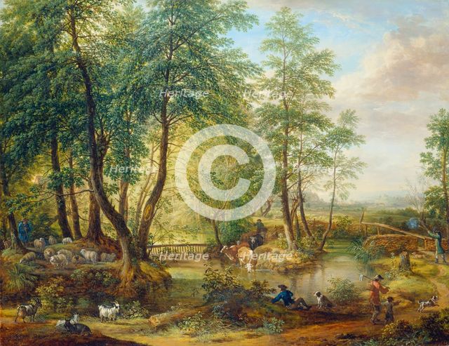 Flooded Woodlands near Oberrad, c1760-1770. Creators: Christian Georg Schutz, Friedrich Wilhelm Hirt.