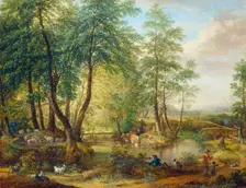 Flooded Woodlands near Oberrad, c1760-1770. Creators: Christian Georg Schutz, Friedrich Wilhelm Hirt