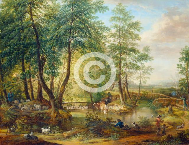 Flooded Woodlands near Oberrad, c1760-1770. Creators: Christian Georg Schutz, Friedrich Wilhelm Hirt.