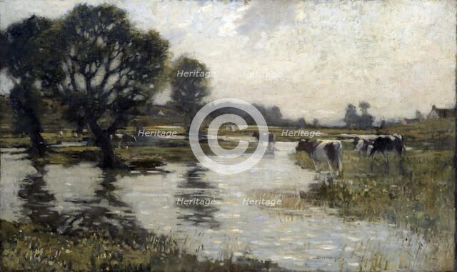 Flooded meadows, (c1920s). Creator: Bertram Priestman.