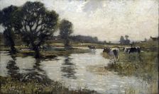 Flooded meadows, (c1920s). Creator: Bertram Priestman