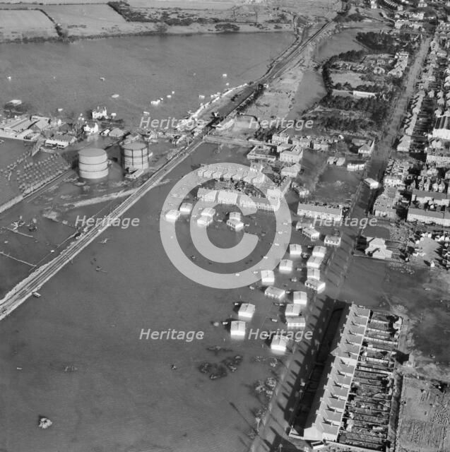 Flooding around Langer Road, Felixstowe, Suffolk, 1953. Artist: Aerofilms.