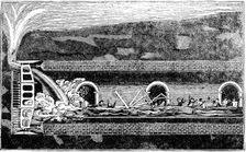 Flooding during the excavation of the Thames Tunnel, London,1828 (1836)