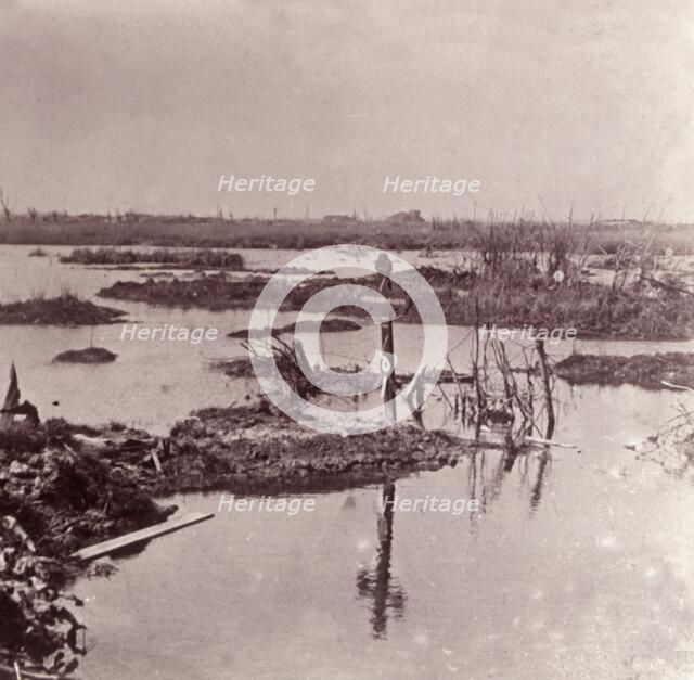 Flooding, Flanders, Belgium, c1914-c1918. Artist: Unknown.