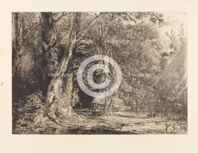 Flooding in the Forest of the Ile Séguin, 1833. Creator: Paul Huet.