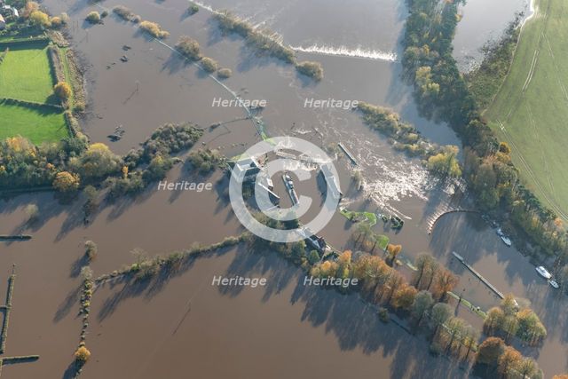 Flooding on the River Ouse at Naburn Lock, York, 2023. Creator: Robyn Andrews.