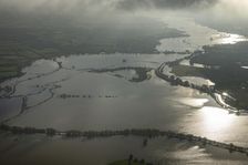 Flooding on the River Derwent at Wheldrake Ings, York, 2023. Creator: Robyn Andrews
